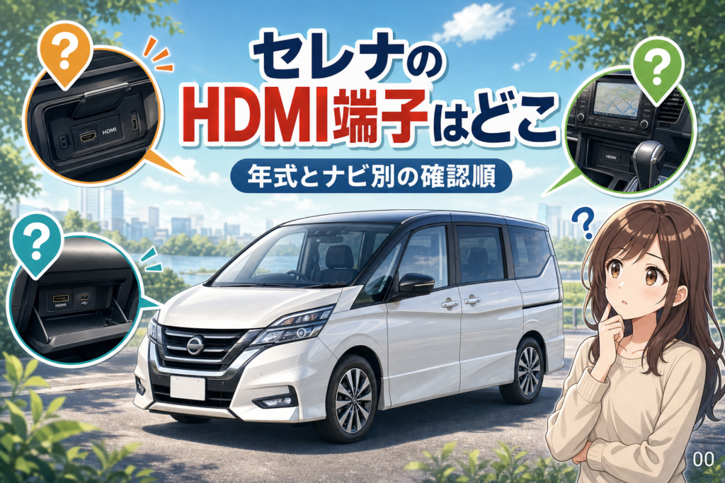 セレナのHDMI端子はどこ？年式とナビ別の確認順