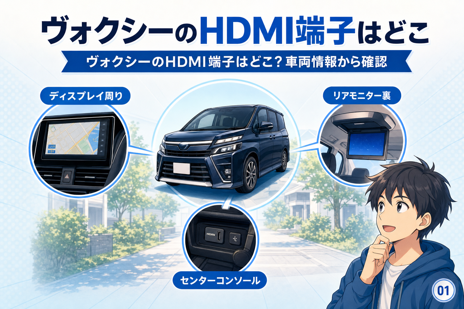 ヴォクシーのHDMI端子はどこ？車両情報から確認