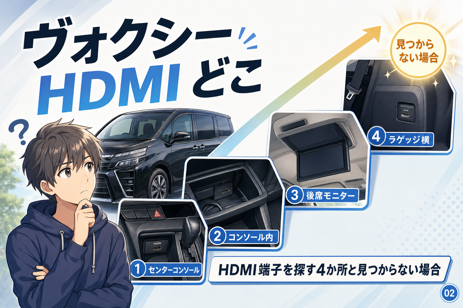 HDMI端子を探す4か所と見つからない場合