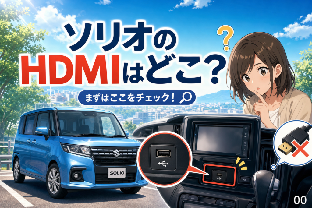 ソリオのHDMIはどこ？USBしかない時の確認手順