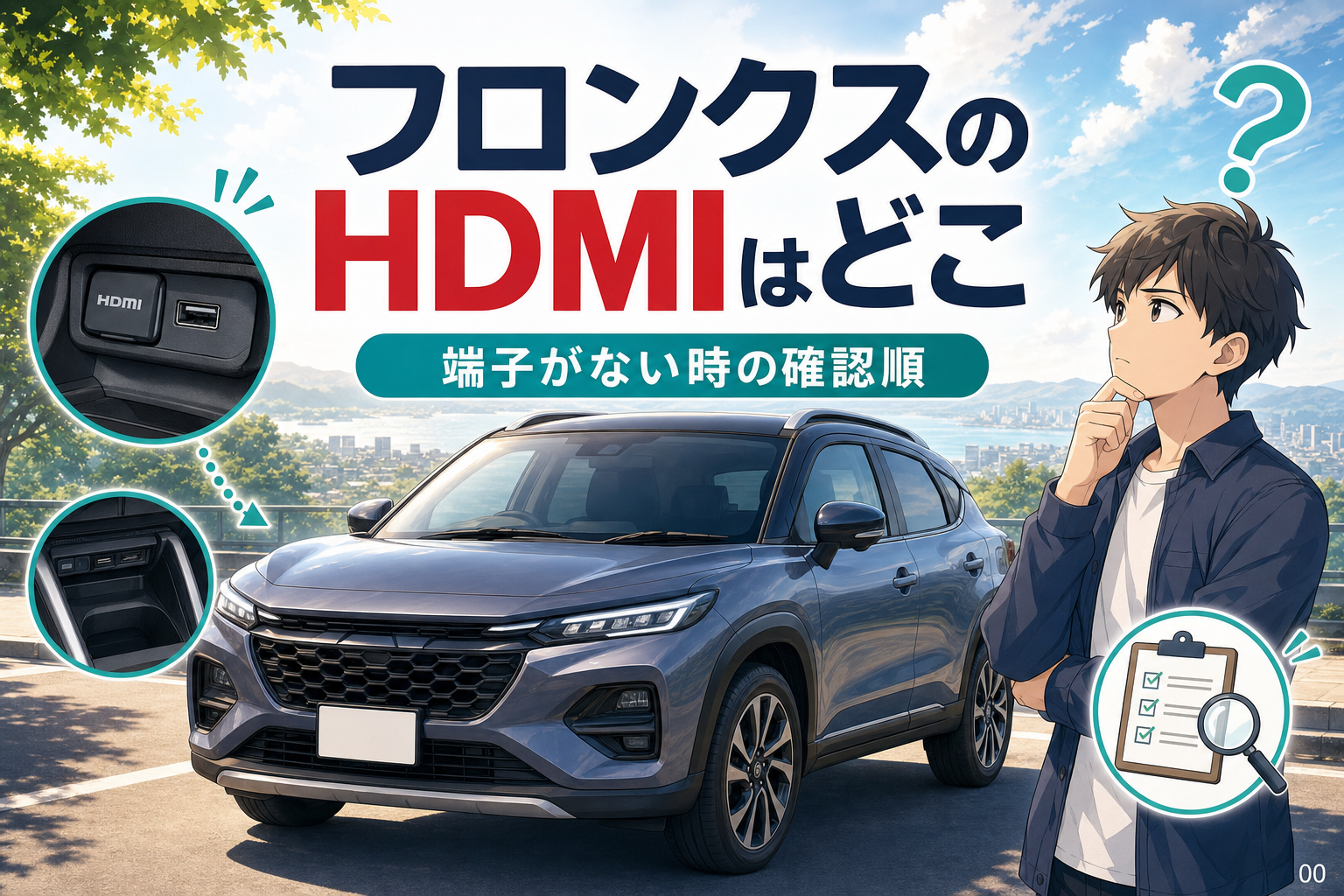 フロンクスのHDMIはどこ？端子がない時の確認順