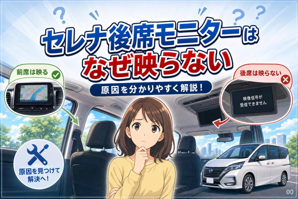 セレナ後席モニターはなぜ映らない？前席だけ映る原因