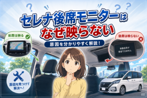 セレナ後席モニターはなぜ映らない？前席だけ映る原因