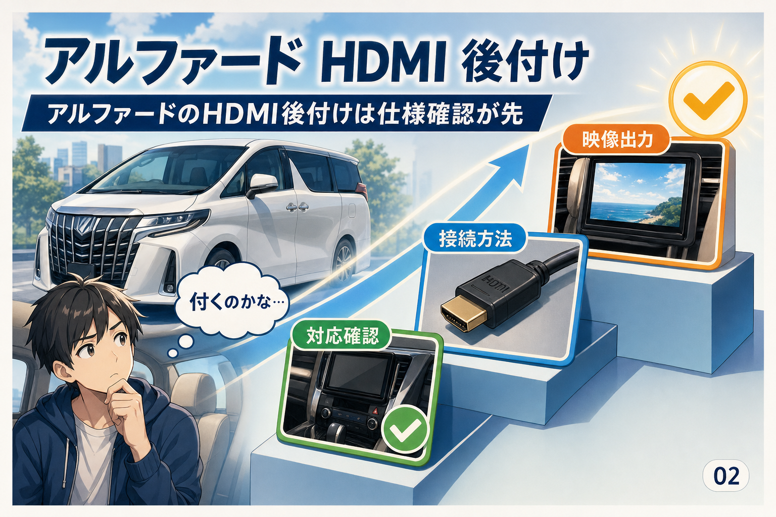 アルファードのHDMI後付けは仕様確認が先