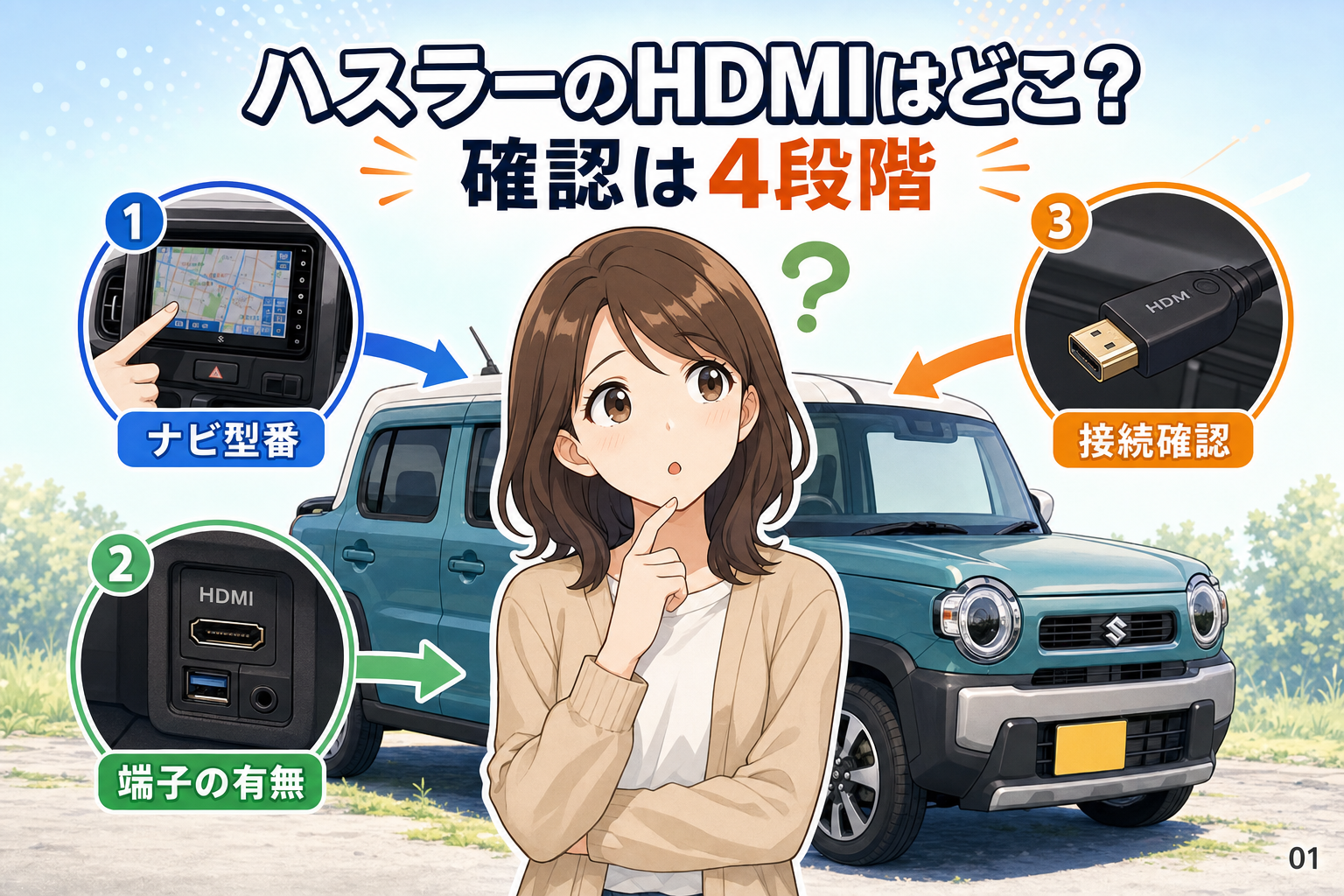 ハスラーのHDMIはどこ?確認は4段階