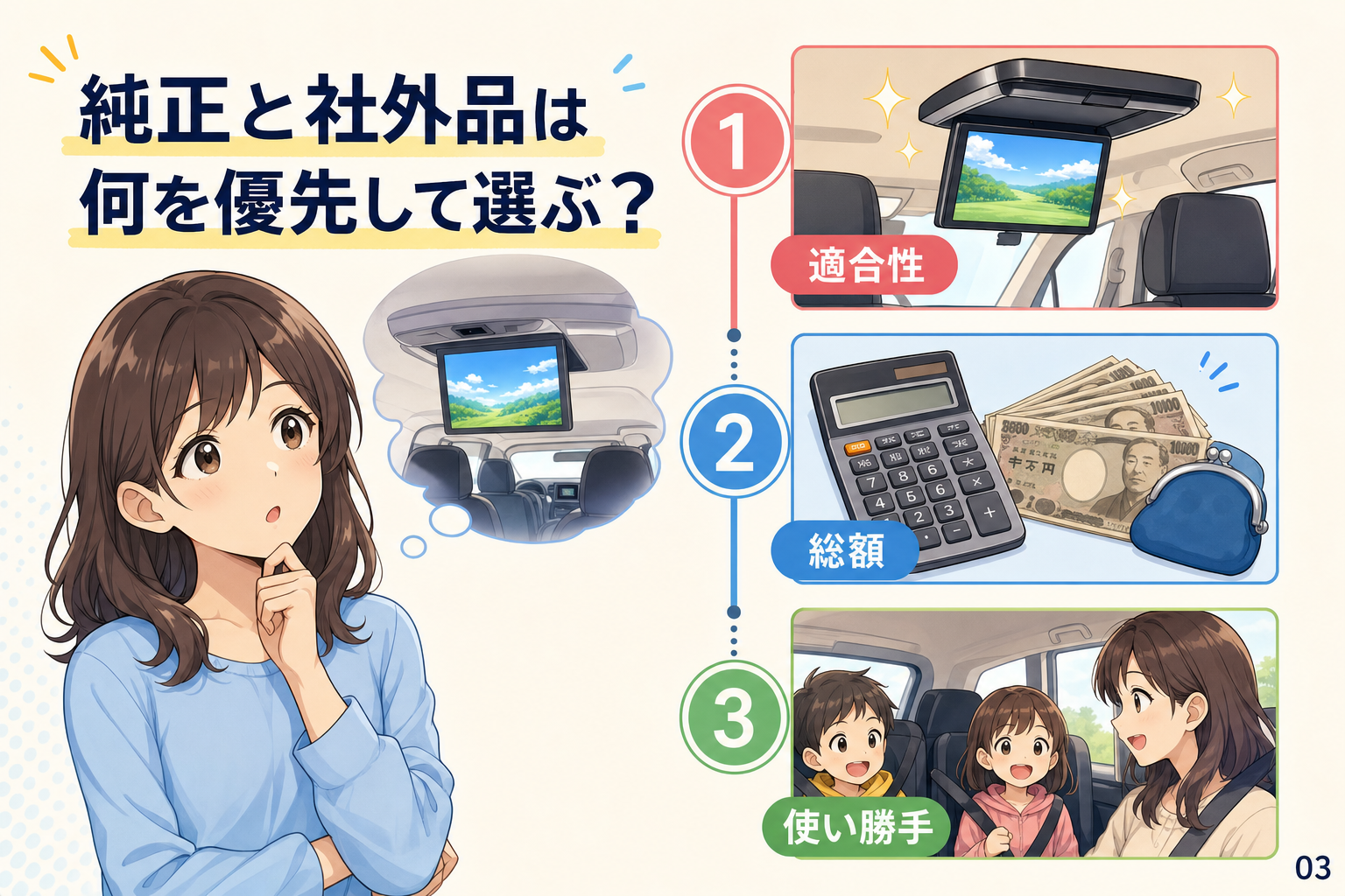 純正と社外品は何を優先して選ぶ?