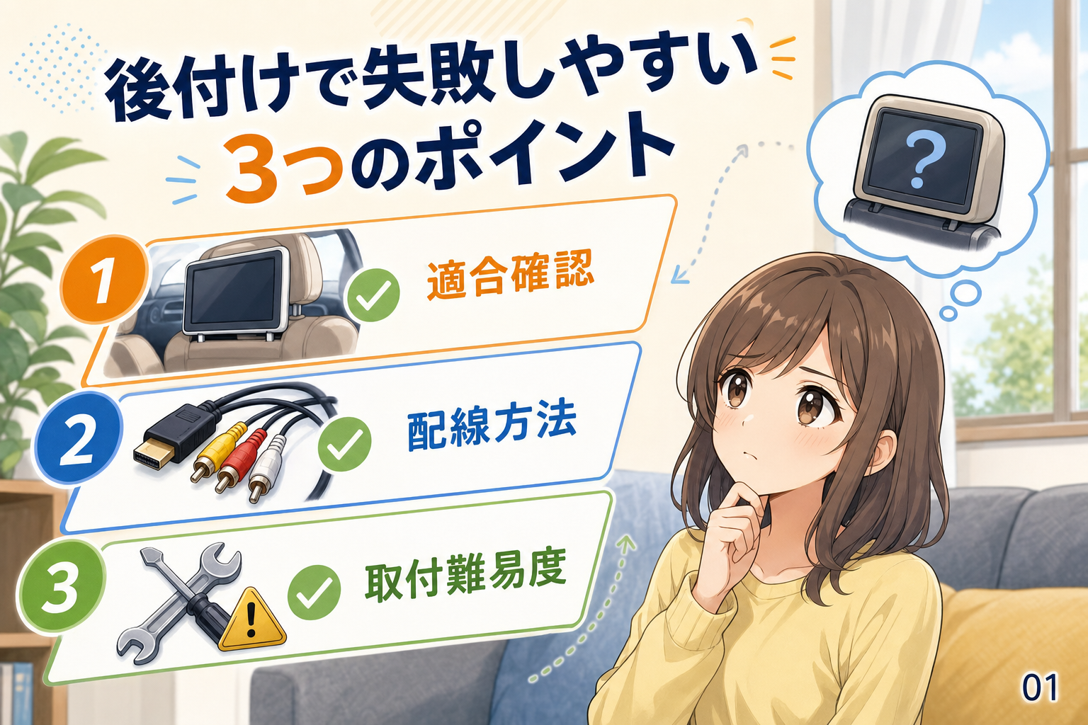 後付けで失敗しやすい3つのポイント