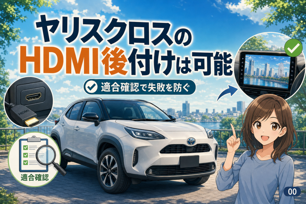 ヤリスクロスのHDMI後付けは可能？適合確認で失敗を防ぐ