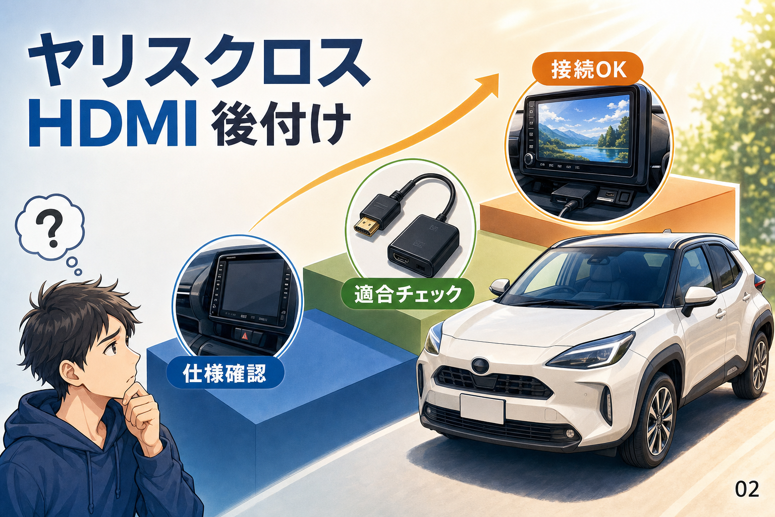 ヤリスクロスのHDMI後付けは仕様確認から