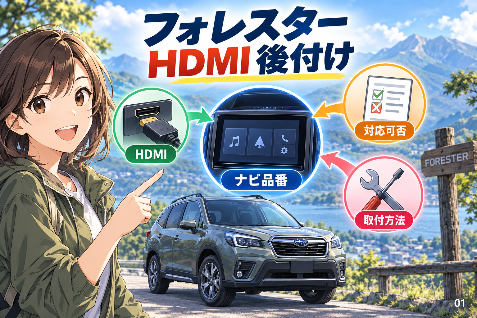 フォレスターのHDMI後付け可否はナビで決まる