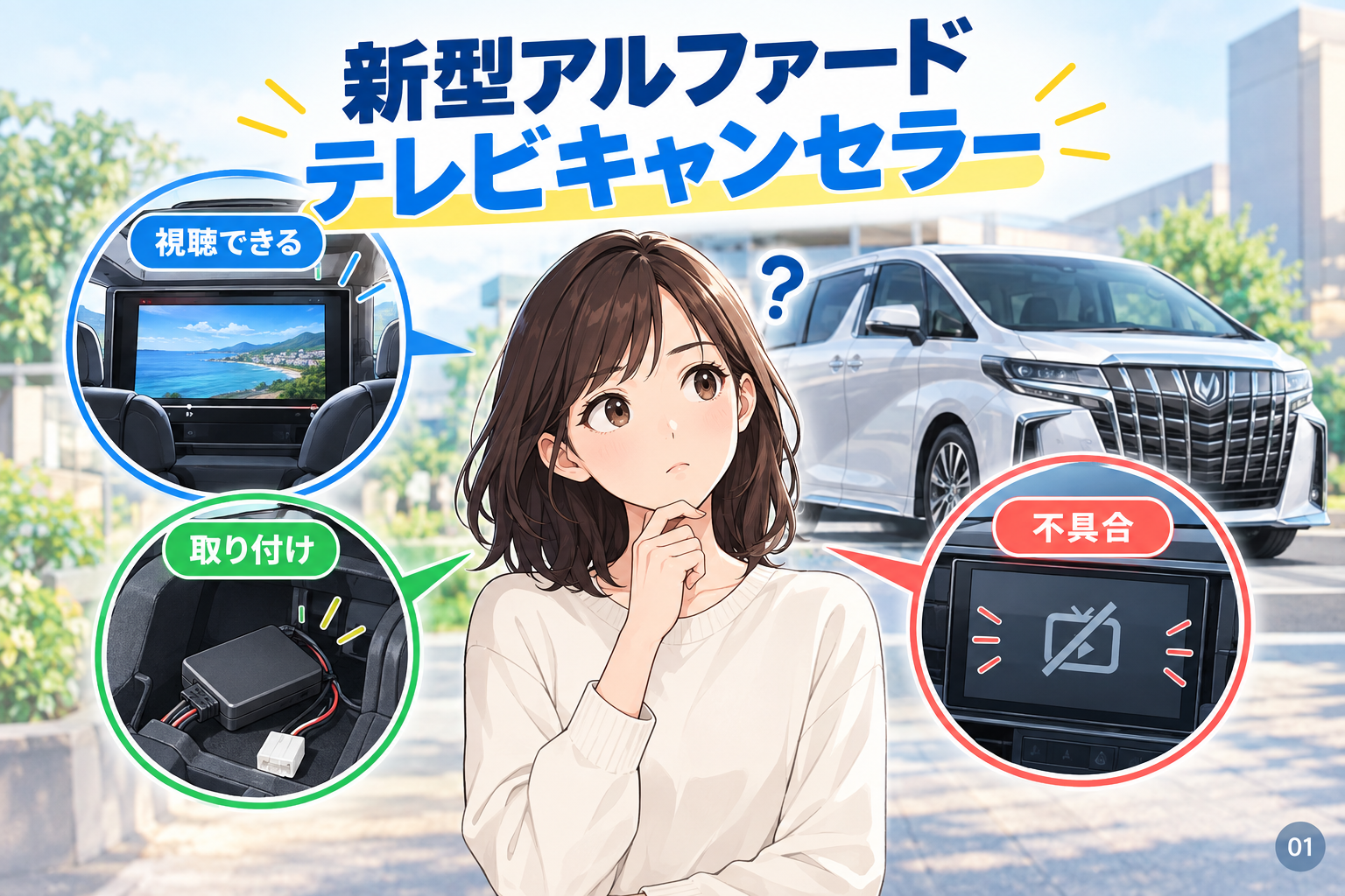 新型アルファードのテレビキャンセラーは付けるべき?