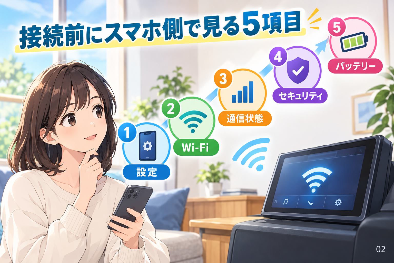 接続前にスマホ側で見る5項目