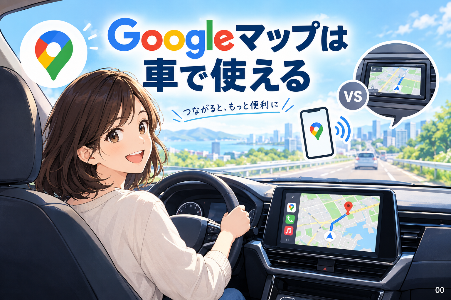 Googleマップは車で使える？接続方法と純正ナビとの違い