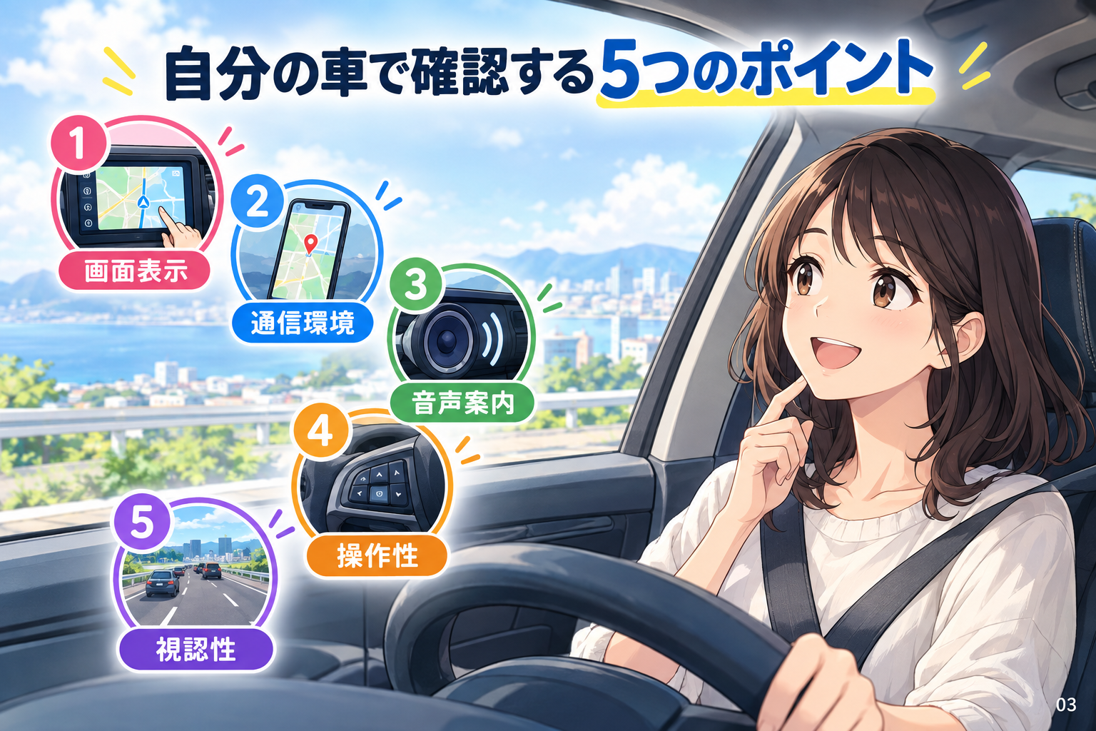 自分の車で確認する5つのポイント