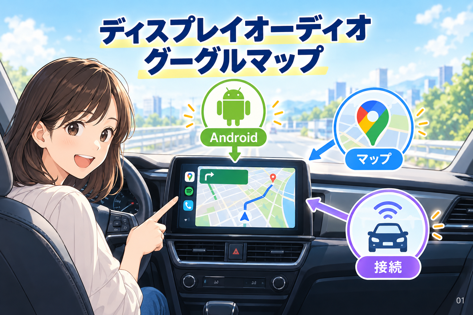 AndroidのGoogleマップは車載画面で使える