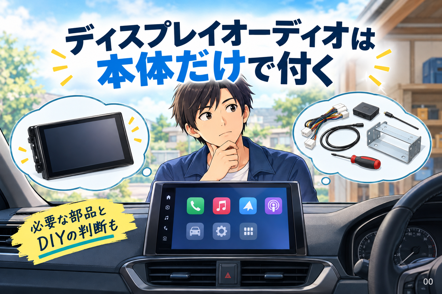 ディスプレイオーディオは本体だけで付く?必要部品とDIY判断