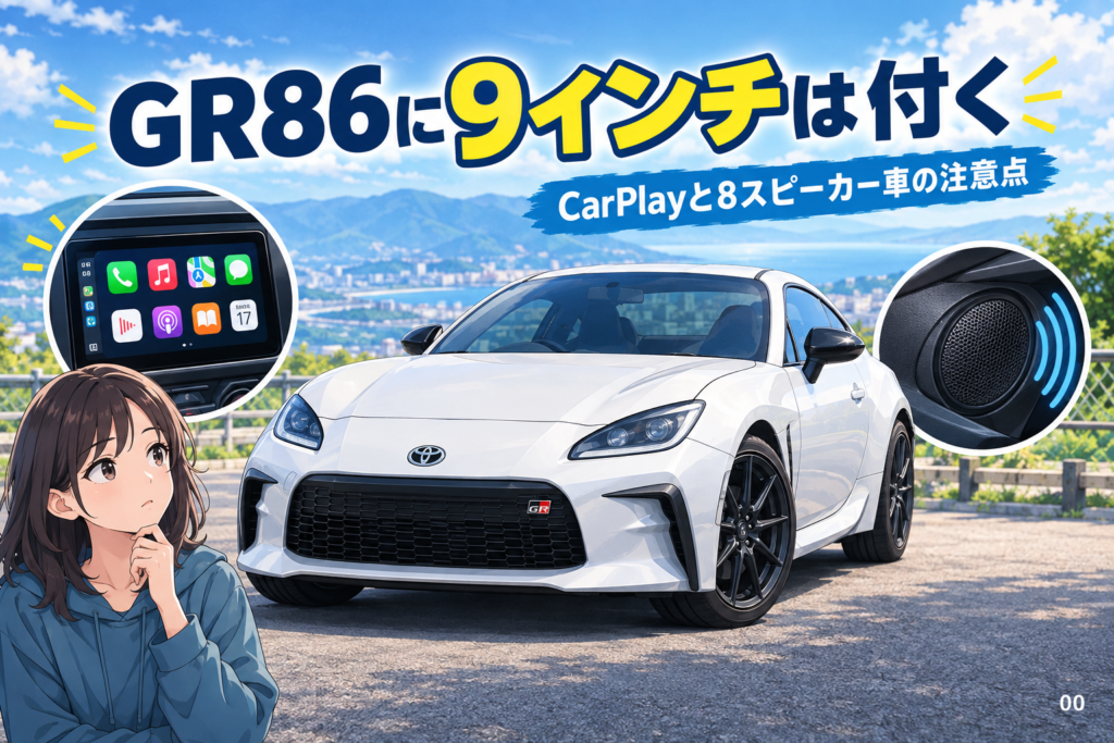 GR86に9インチは付く？CarPlayと8スピーカー車の注意点