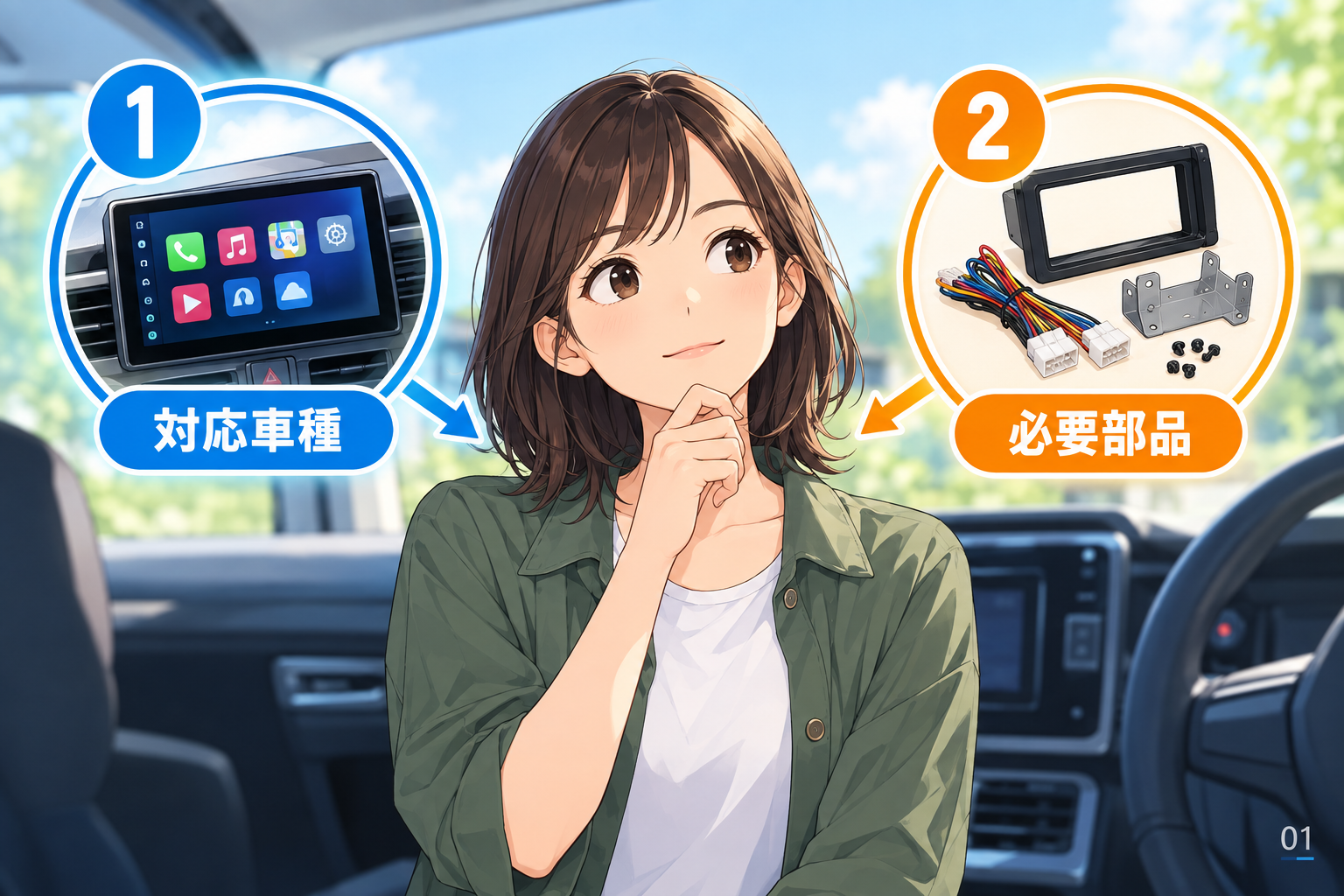 ディスプレイオーディオ取付の2つの確認軸