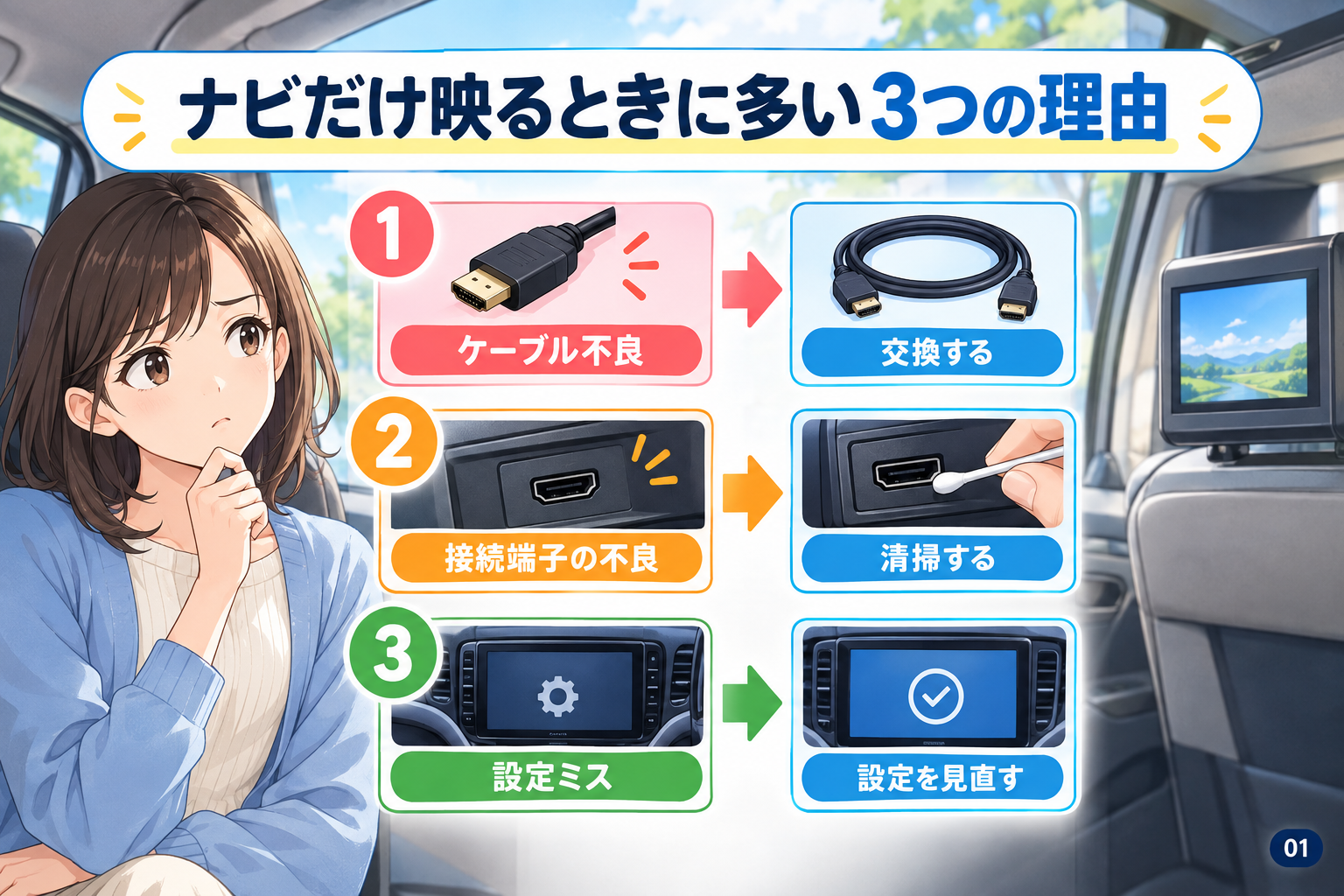 ナビだけ映るときに多い3つの理由