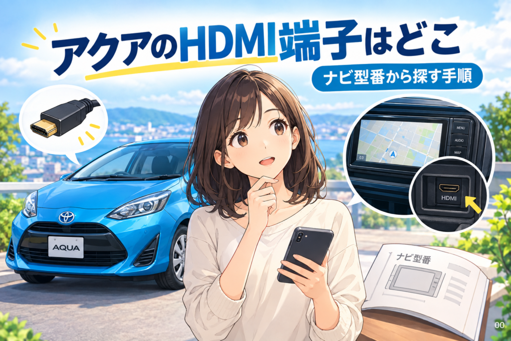 アクアのHDMI端子はどこ？ナビ型番から探す手順