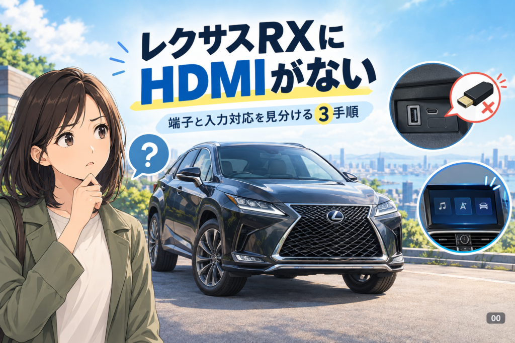 レクサスRXにHDMIがない？端子と入力対応を見分ける3手順