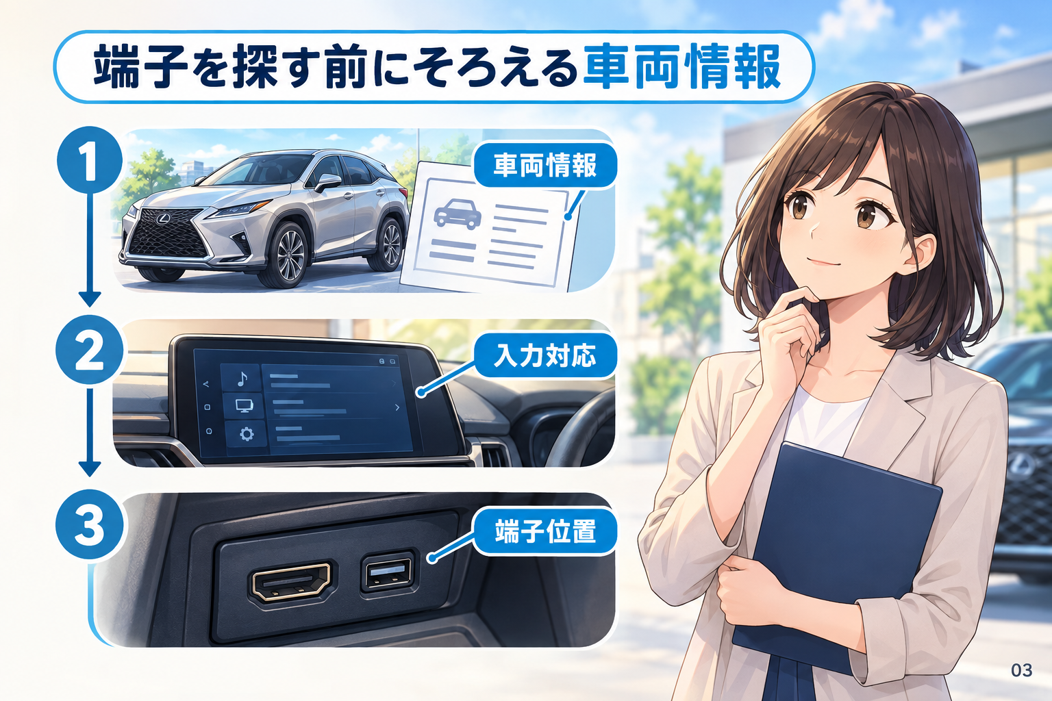 端子を探す前にそろえる車両情報