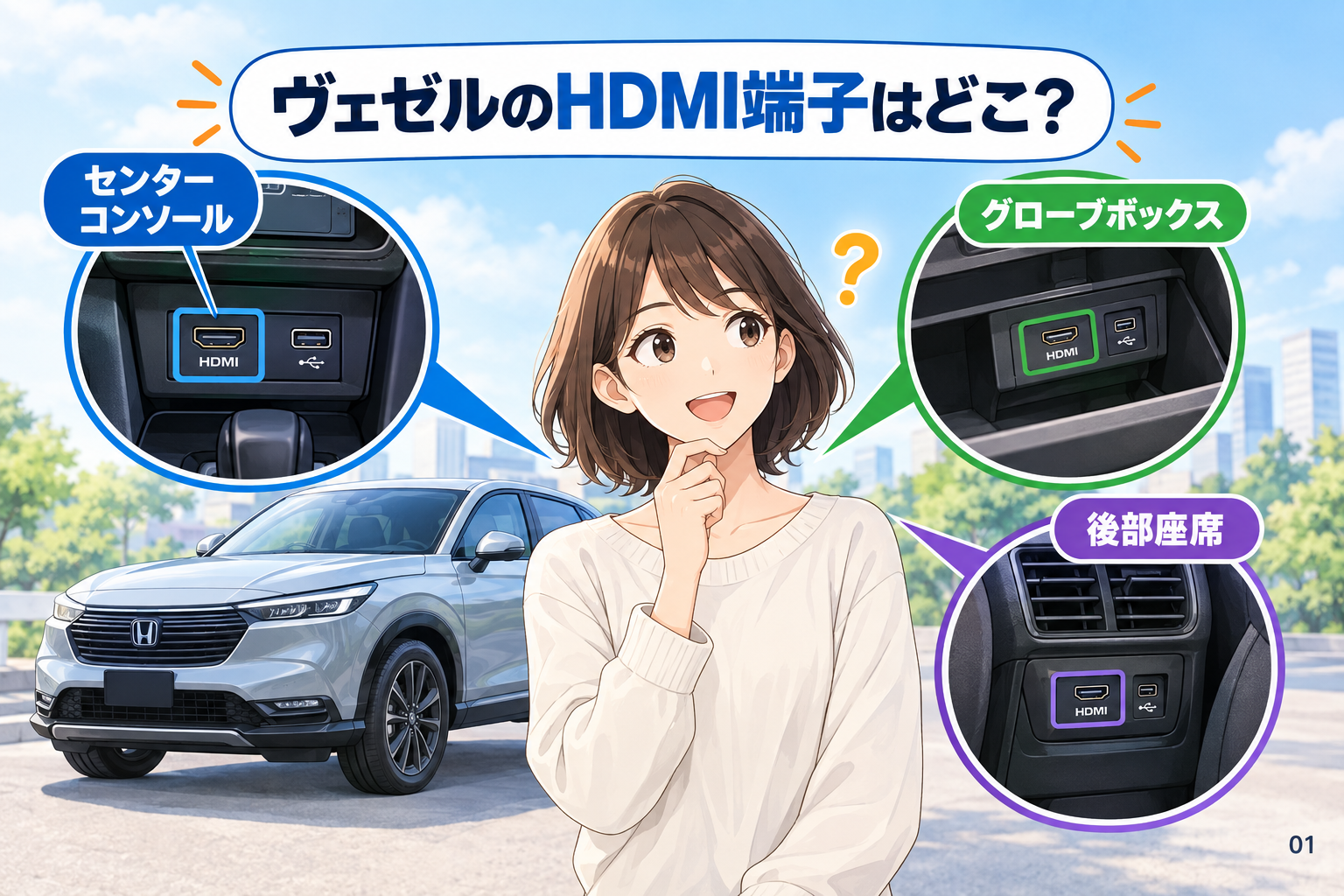ヴェゼルのHDMI端子はどこ？
