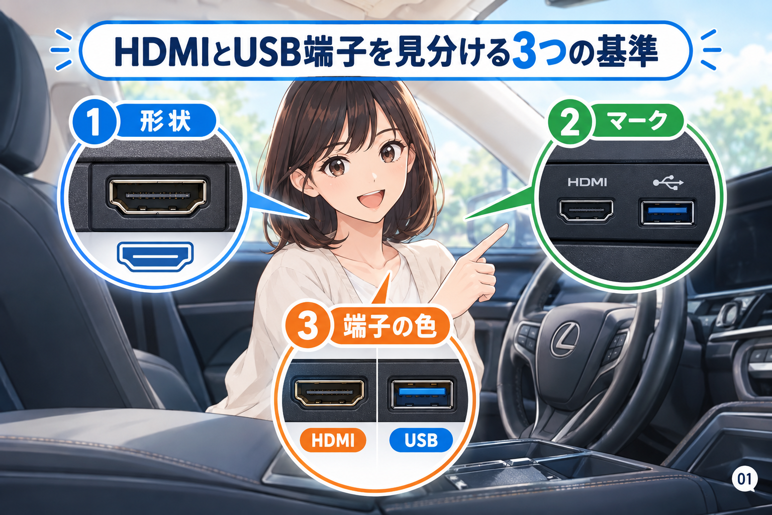 HDMIとUSB端子を見分ける3つの基準
