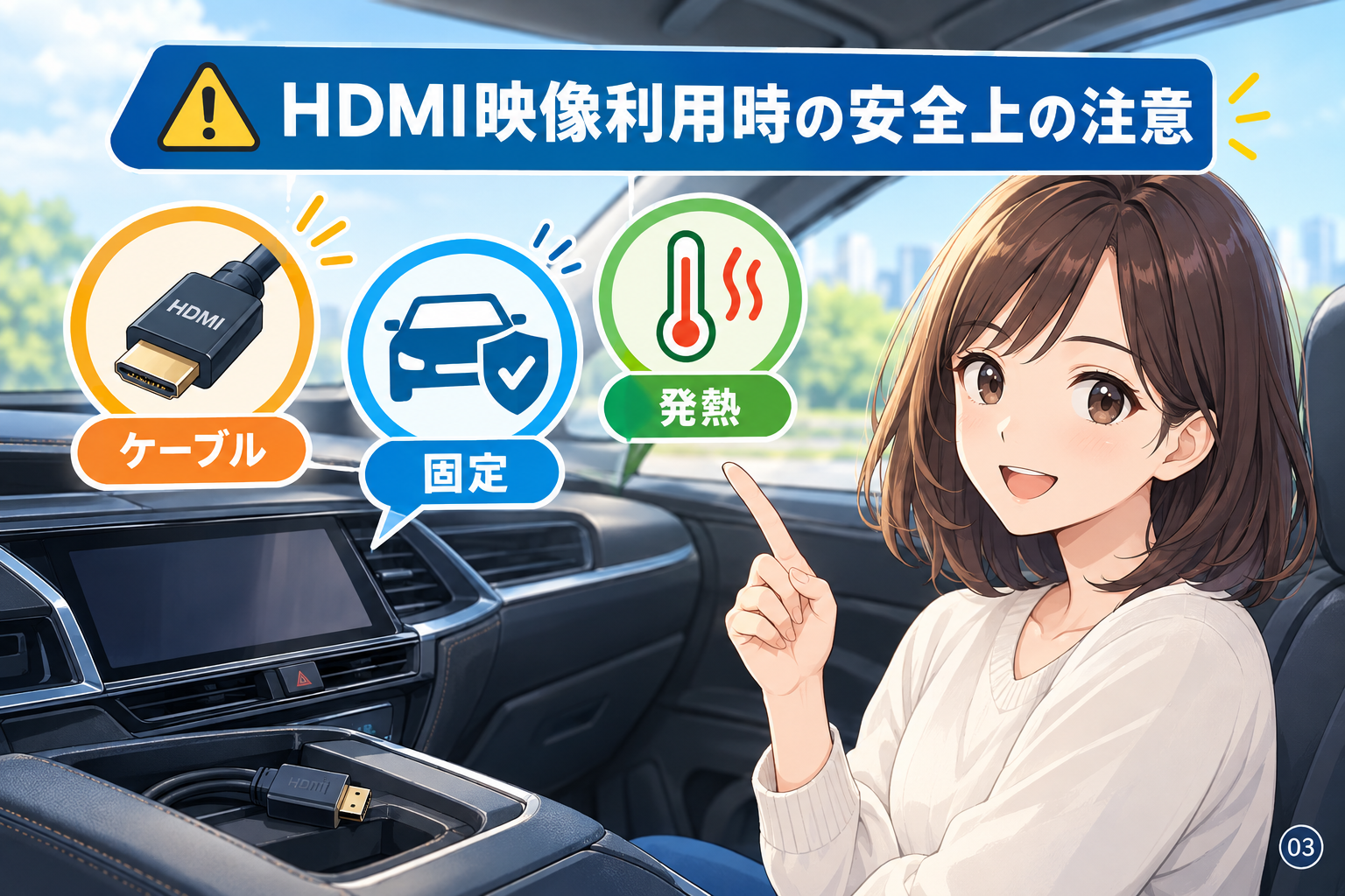 HDMI映像利用時の安全上の注意