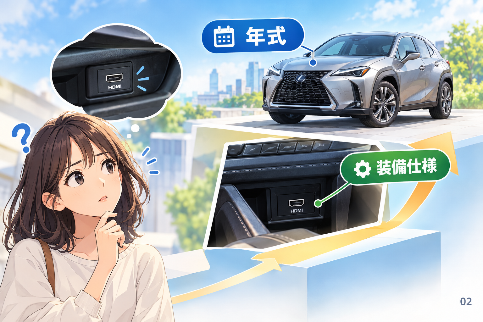年式と装備仕様を特定する2段階