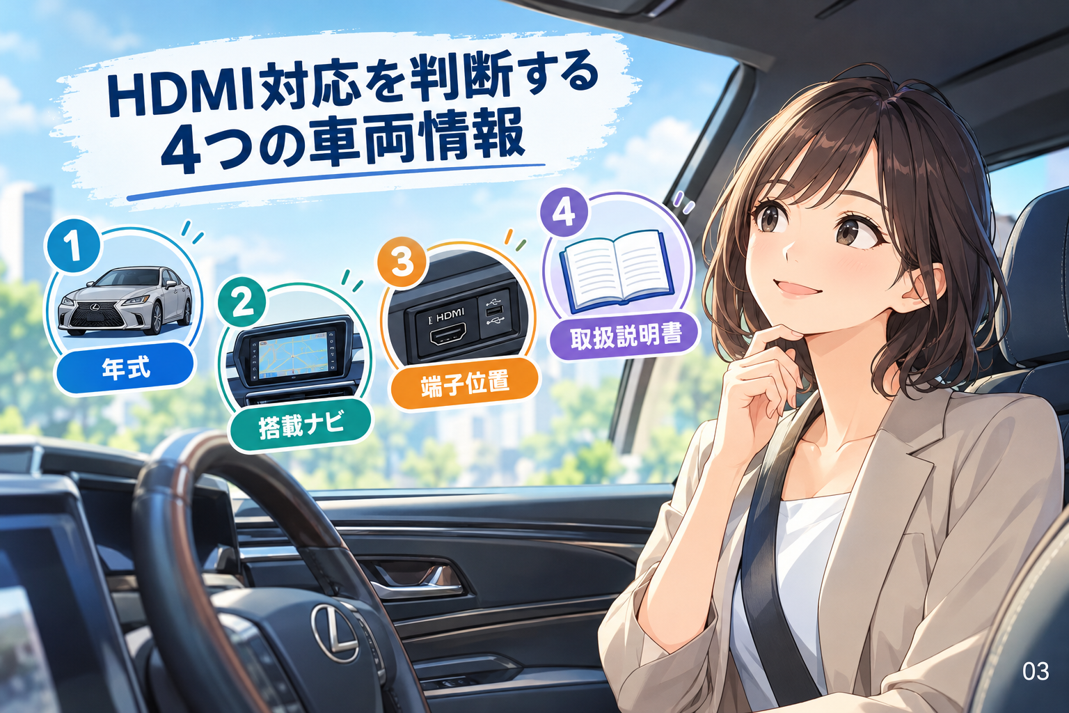 HDMI対応を判断する4つの車両情報