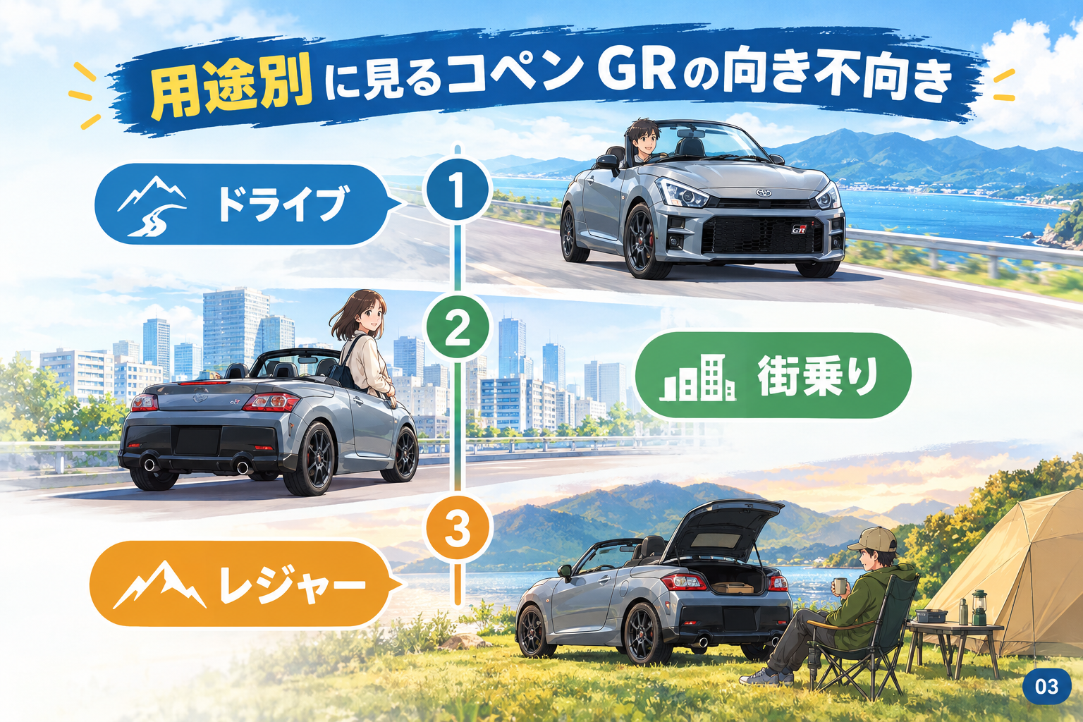 用途別に見るコペン GRの向き不向き