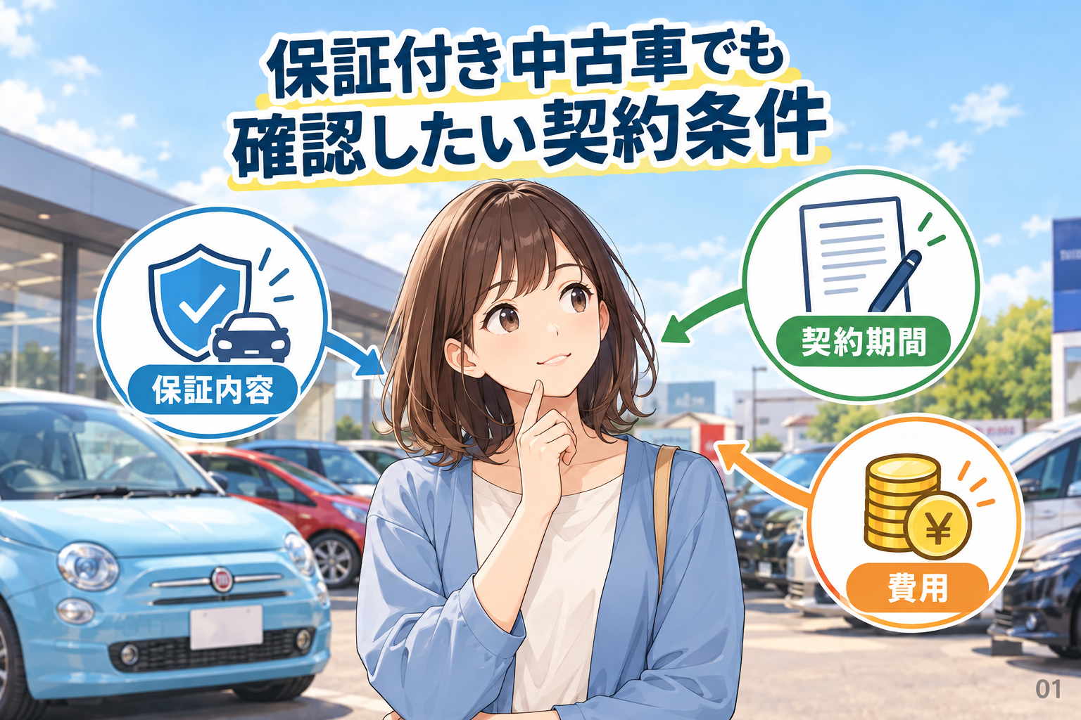 保証付き中古車でも確認したい契約条件