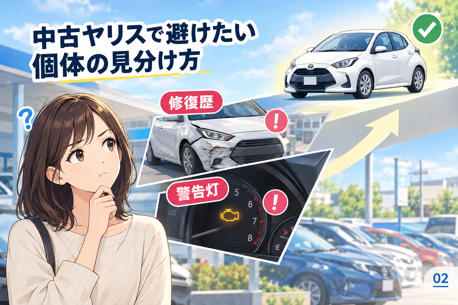 中古ヤリスで避けたい個体の見分け方