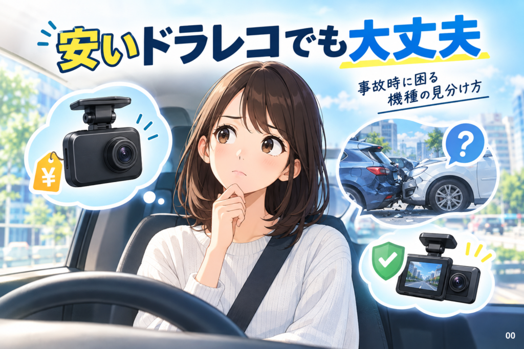 安いドラレコでも大丈夫？事故時に困る機種の見分け方