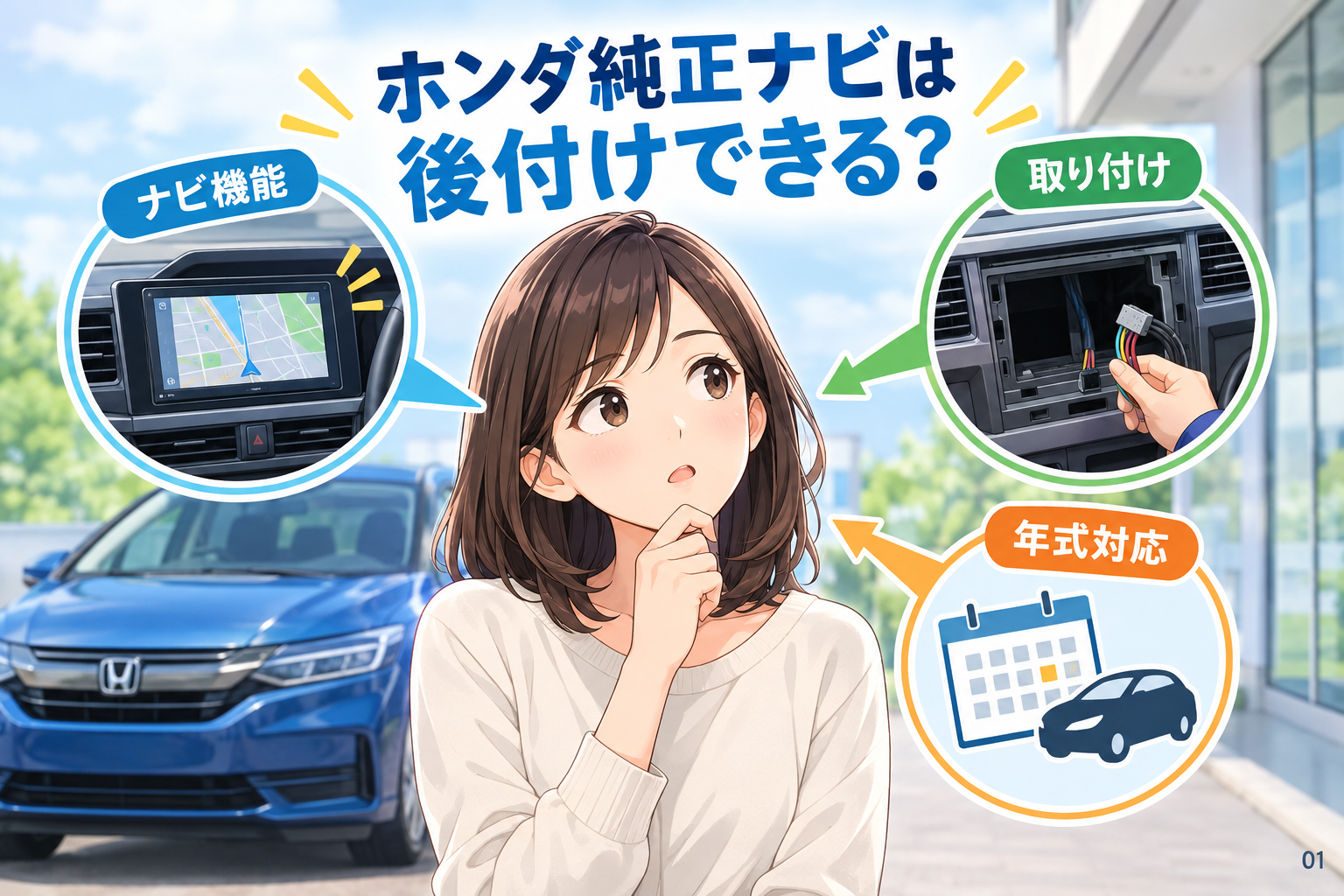 ホンダ純正ナビは後付けできる？