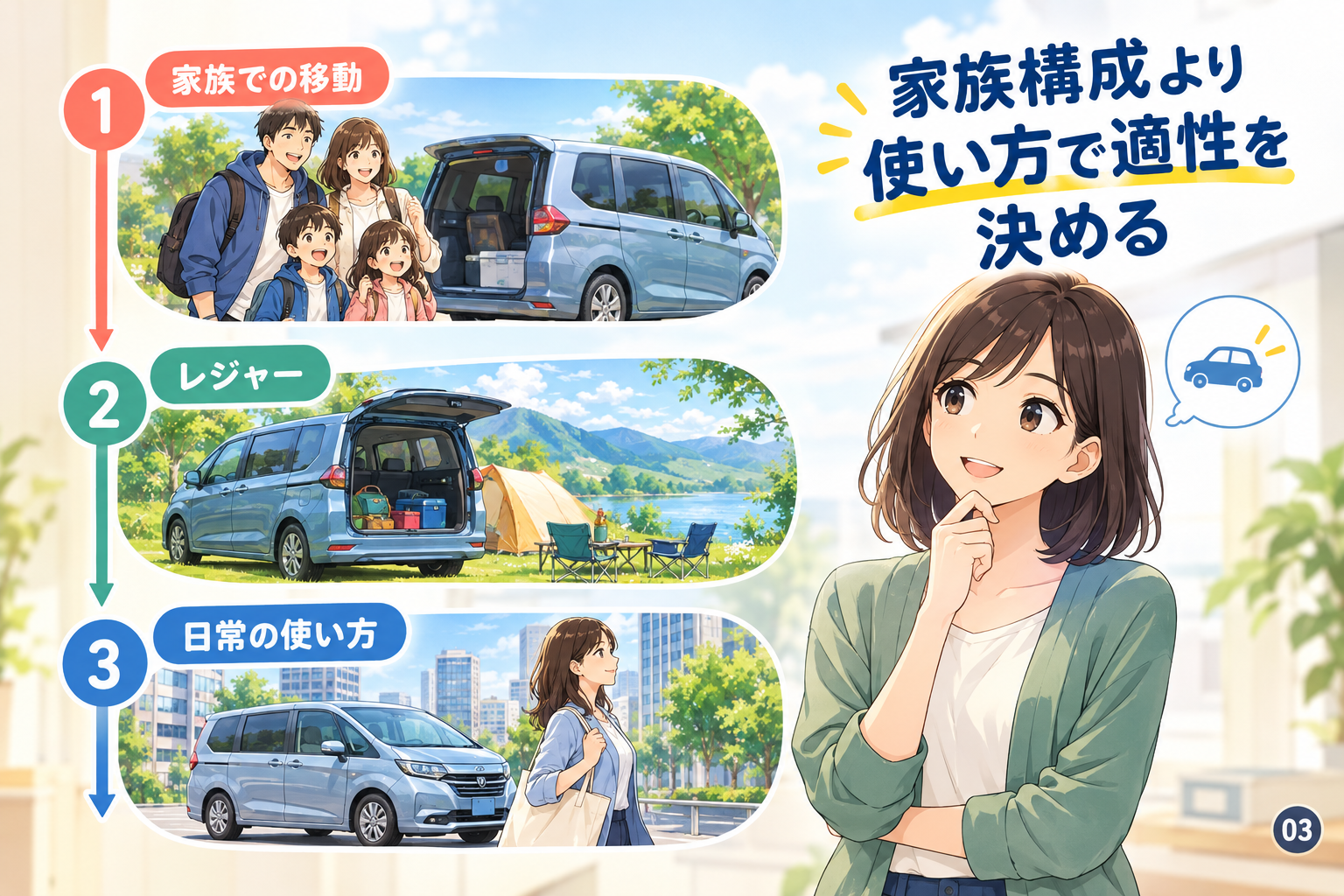 家族構成より使い方で適性を決める